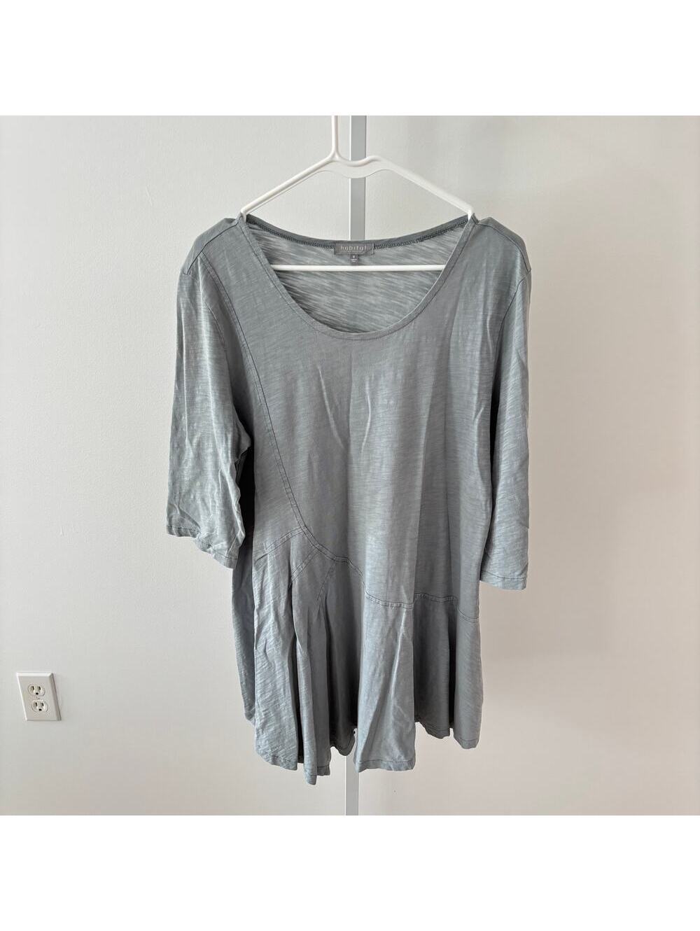 Habitat NWOT Gray 100% Cotton Flare Bottom Tunic Top Size M